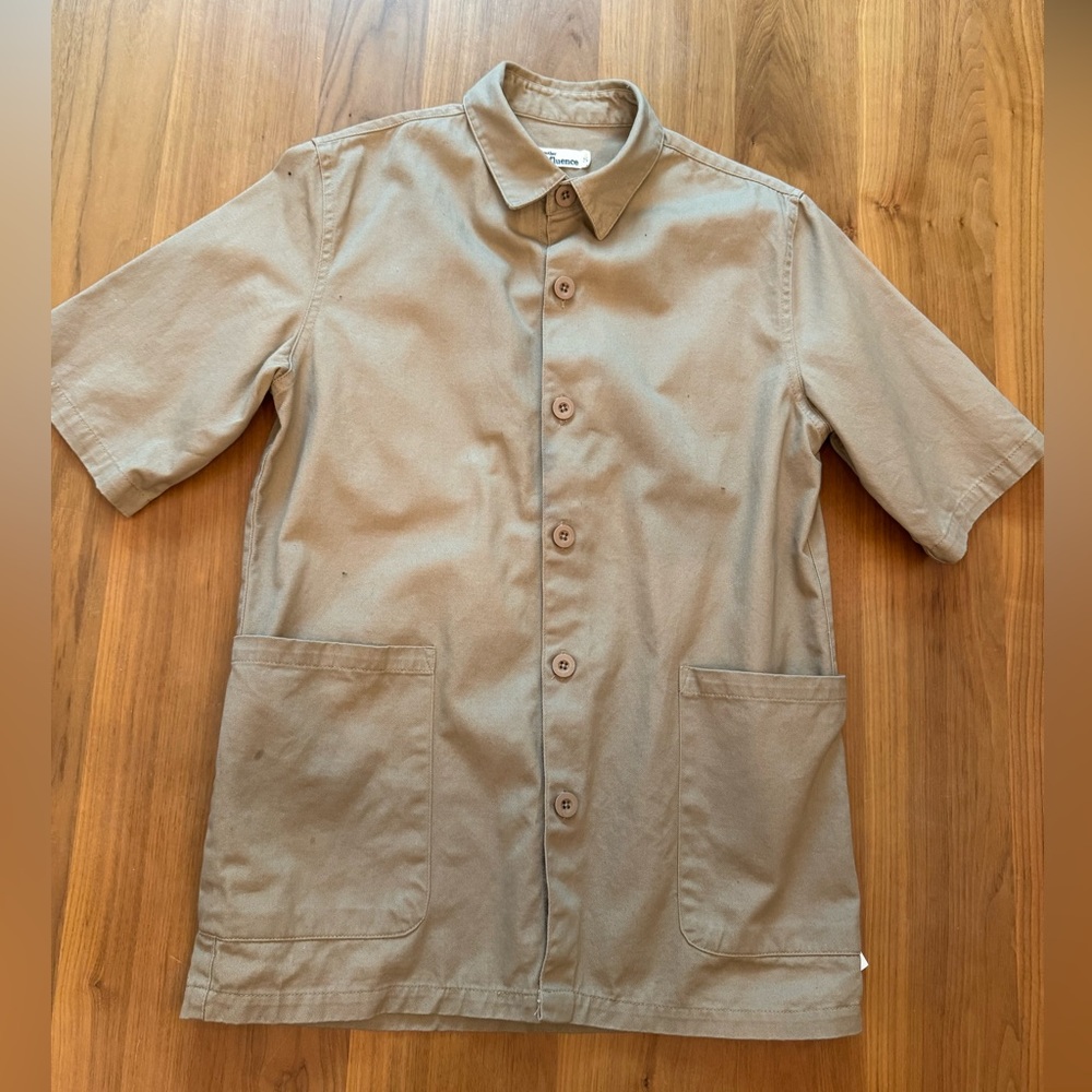 Vintage front double pocket khaki work shirt men’s small